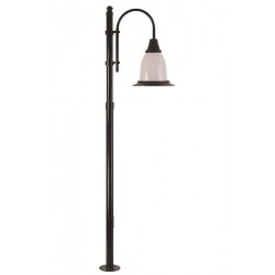 Modi Bahçe Aydınlatma BDR-68121-1BSY-OP Siyah Boyalı Dış Mekan Aydınlatma E27 Çelik Boru Polikarbon Cam 70cm