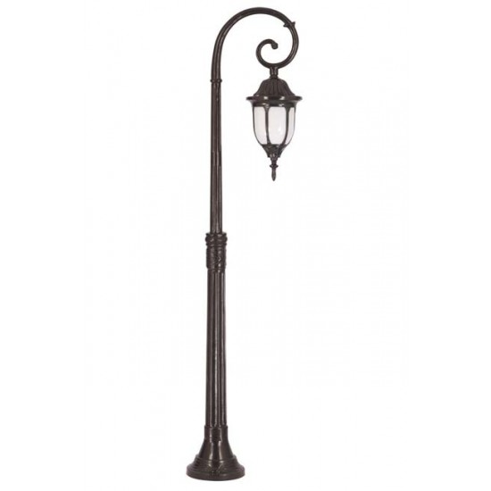 Modi Bahçe Aydınlatma BDR-68177-1BSY Siyah Boyalı Dış Mekan Aydınlatma E27 Çelik Boru ABS Polikarbon Cam 25x16cm