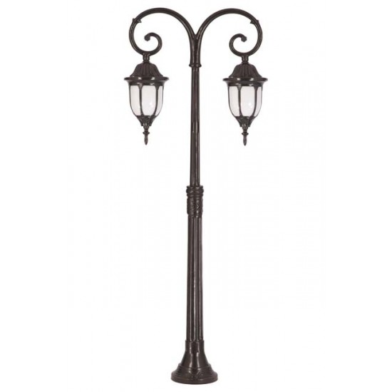 Modi Bahçe Aydınlatma BDR-68177-2BSY-M1 Siyah Boyalı Dış Mekan Aydınlatma E27 Çelik Boru ABS Polikarbon Cam 50cm