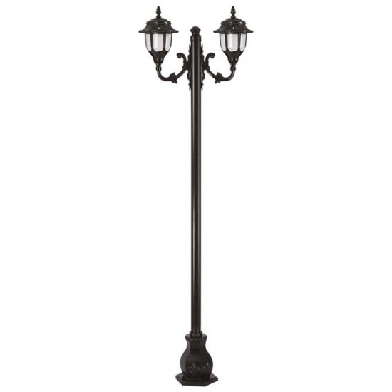 Modi Bahçe Aydınlatma BDR-68180-2BSY-M1 Siyah Boyalı Dış Mekan Aydınlatma E27 Çelik Boru ABS Polikarbon Cam 80x25cm