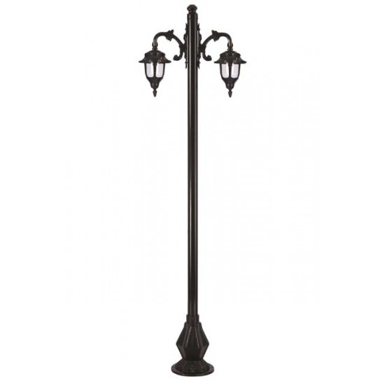 Modi Bahçe Aydınlatma BDR-68180-2BSY-M2 Siyah Boyalı Dış Mekan Aydınlatma E27 Çelik Boru ABS Polikarbon Cam 80x25cm