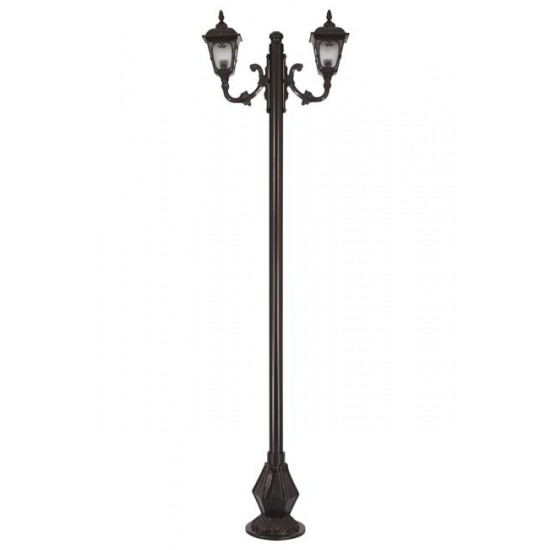 Modi Bahçe Aydınlatma BDR-68181-2BSY Siyah Boyalı Dış Mekan Aydınlatma E27 Çelik Boru ABS Polikarbon Cam 80x20cm