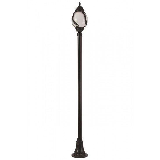 Modi Bahçe Aydınlatma BDR-68182-1BSY Siyah Boyalı Dış Mekan Aydınlatma E27 Aluminyum Çelik Boru Akrilik Cam 30cm