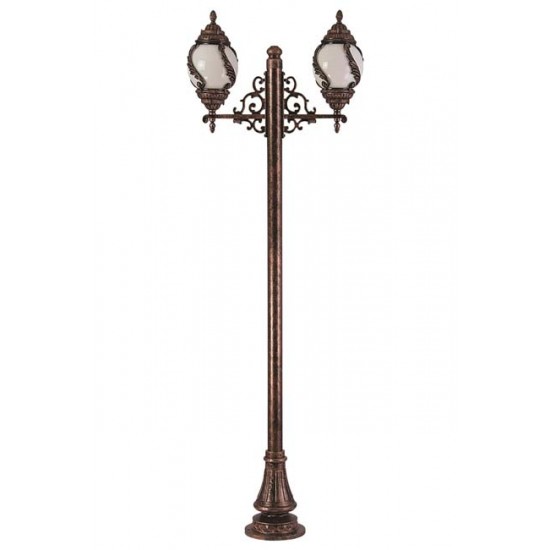 Modi Bahçe Aydınlatma BDR-68182-2BKR-M1 Kahverengi Boyalı Dış Mekan Aydınlatma E27 Aluminyum Çelik Boru Akrilik Cam 85x30cm