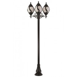Modi Bahçe Aydınlatma BDR-68182-3BSY Siyah Boyalı Dış Mekan Aydınlatma E27 Aluminyum Çelik Boru Akrilik Cam 85x30cm