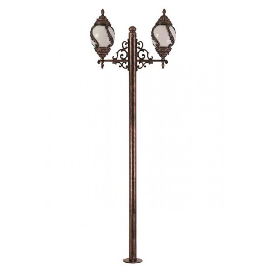 Modi Bahçe Aydınlatma BDR-68182-BKR-M2 Kahverengi Boyalı Dış Mekan Aydınlatma E27 Aluminyum Çelik Boru Akrilik Cam 85x30cm