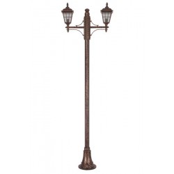 Modi Bahçe Aydınlatma BDR-68183-2BKR Kahverengi Boyalı Dış Mekan Aydınlatma E27 Çelik Boru ABS Polikarbon Cam 80x20cm