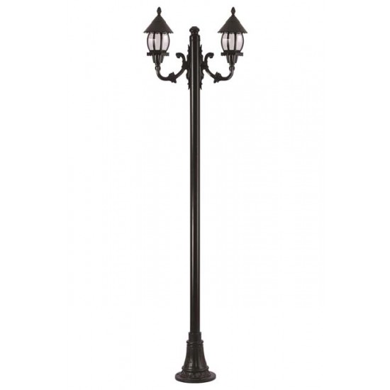 Modi Bahçe Aydınlatma BDR-68184-2BSY-M1 Siyah Boyalı Dış Mekan Aydınlatma E27 Çelik Boru ABS Akrilik Cam 70x30cm