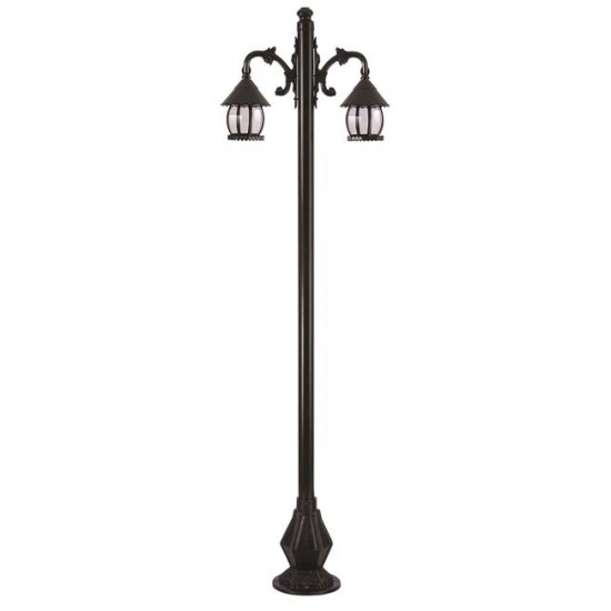 Modi Bahçe Aydınlatma BDR-68184-2BSY-M2 Siyah Boyalı Dış Mekan Aydınlatma E27 Çelik Boru ABS Akrilik Cam 70x30cm