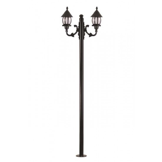 Modi Bahçe Aydınlatma BDR-68184-2BSY-M3 Siyah Boyalı Dış Mekan Aydınlatma E27 Çelik Boru ABS Akrilik Cam 70x30cm