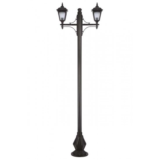 Modi Bahçe Aydınlatma BDR-68185-2BSY-M2 Siyah Boyalı Dış Mekan Aydınlatma E27 Çelik Boru ABS Polikarbon Cam 80x20cm