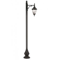 Modi Bahçe Aydınlatma BDR-68186-1BSY-M3 Siyah Boyalı Dış Mekan Aydınlatma E27 Çelik Boru ABS Polikarbon Cam 50x26cm