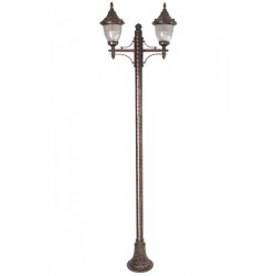 Modi Bahçe Aydınlatma BDR-68186-2BKR-M3 Kahverengi Boyalı Dış Mekan Aydınlatma E27 Çelik Boru ABS Polikarbon Cam 90x26cm