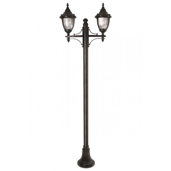 Modi Bahçe Aydınlatma BDR-68186-2BSY-M1 Siyah Boyalı Dış Mekan Aydınlatma E27 Çelik Boru ABS Polikarbon Cam 80x30cm