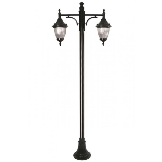 Modi Bahçe Aydınlatma BDR-68186-2BSY-M3 Siyah Boyalı Dış Mekan Aydınlatma E27 Çelik Boru ABS Polikarbon Cam 100x26cm