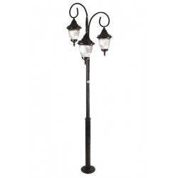 Modi Bahçe Aydınlatma BDR-68186-3BSY-M3 Siyah Boyalı Dış Mekan Aydınlatma E27 Çelik Boru ABS Polikarbon Cam 85cm