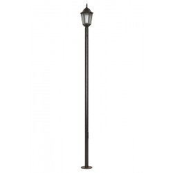Modi Bahçe Aydınlatma BDR-68188-1BSY Siyah Boyalı Dış Mekan Aydınlatma E27 Çelik Boru ABS Polikarbon Cam 23cm