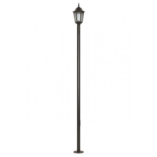 Modi Bahçe Aydınlatma BDR-68188-1BSY Siyah Boyalı Dış Mekan Aydınlatma E27 Çelik Boru ABS Polikarbon Cam 23cm