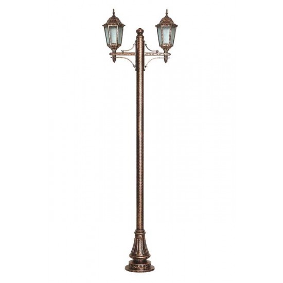 Modi Bahçe Aydınlatma BDR-68188-2BKR Kahverengi Boyalı Dış Mekan Aydınlatma E27 Çelik Boru ABS Polikarbon Cam 80x23cm