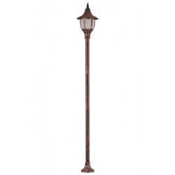 Modi Bahçe Aydınlatma BDR-68190-1BKR Kahverengi Boyalı Dış Mekan Aydınlatma E27 Çelik Boru ABS Polikarbon Cam 24cm