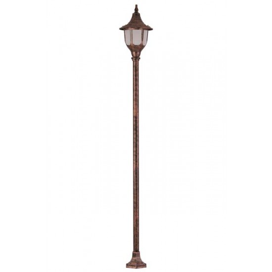 Modi Bahçe Aydınlatma BDR-68190-1BKR Kahverengi Boyalı Dış Mekan Aydınlatma E27 Çelik Boru ABS Polikarbon Cam 24cm