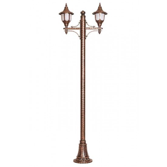 Modi Bahçe Aydınlatma BDR-68190-2BKR Kahverengi Boyalı Dış Mekan Aydınlatma E27 Çelik Boru ABS Polikarbon Cam 75x24cm