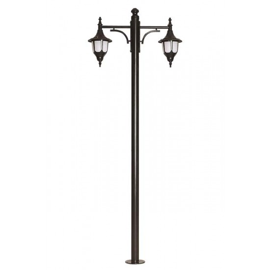 Modi Bahçe Aydınlatma BDR-68190-2BSY Siyah Boyalı Dış Mekan Aydınlatma E27 Çelik Boru ABS Polikarbon Cam 85x24cm