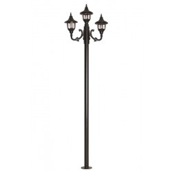 Modi Bahçe Aydınlatma BDR-68190-3BSY Siyah Boyalı Dış Mekan Aydınlatma E27 Çelik Boru ABS Polikarbon Cam 75cm