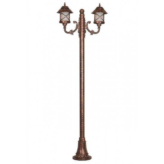 Modi Bahçe Aydınlatma BDR-68199-2BKR-M1 Kahverengi Boyalı Dış Mekan Aydınlatma E27 Çelik Boru ABS Polikarbon Cam 80x26cm