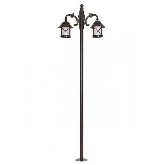 Modi Bahçe Aydınlatma BDR-68199-2BSY-M1 Siyah Boyalı Dış Mekan Aydınlatma E27 Çelik Boru ABS Polikarbon Cam 80x26cm
