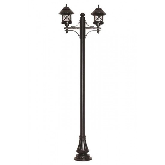 Modi Bahçe Aydınlatma BDR-68199-2BSY-M2 Siyah Boyalı Dış Mekan Aydınlatma E27 Çelik Boru ABS Polikarbon Cam 80x26cm