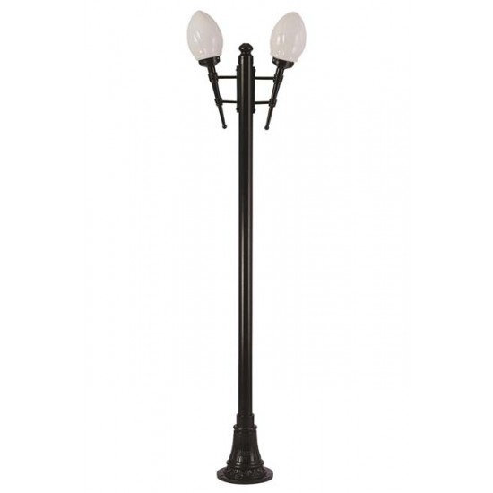 Modi Bahçe Aydınlatma BDR-68204-2BSY-M1 Siyah Boyalı Dış Mekan Aydınlatma E27 Çelik Boru ABS Akrilik Cam 60x26cm