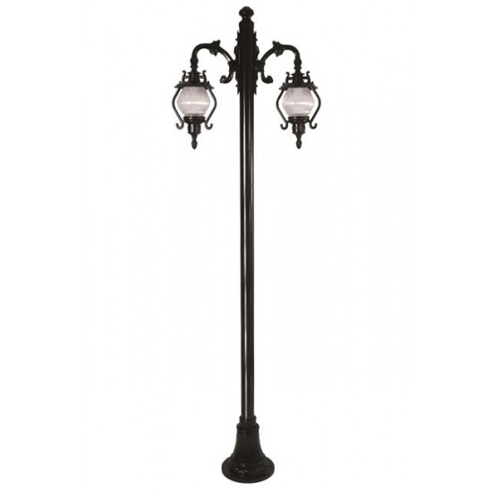 Modi Bahçe Aydınlatma BDR-68205-2BSY-M1 Siyah Boyalı Dış Mekan Aydınlatma E27 Çelik Boru ABS Akrilik Cam 80x25cm