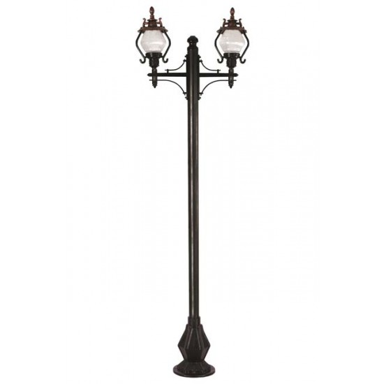 Modi Bahçe Aydınlatma BDR-68205-2BSY-M2 Siyah Boyalı Dış Mekan Aydınlatma E27 Çelik Boru ABS Akrilik Cam 80x25cm