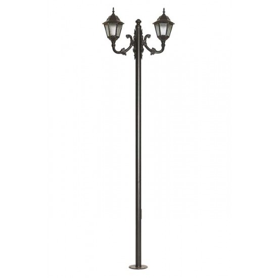 Modi Bahçe Aydınlatma BDR-68206-2BSY Siyah Boyalı Dış Mekan Aydınlatma E27 Çelik Boru ABS Polikarbon Cam 80x23cm