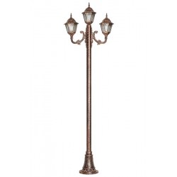 Modi Bahçe Aydınlatma BDR-68206-3BKR Kahverengi Boyalı Dış Mekan Aydınlatma E27 Çelik Boru ABS Polikarbon Cam 80cm