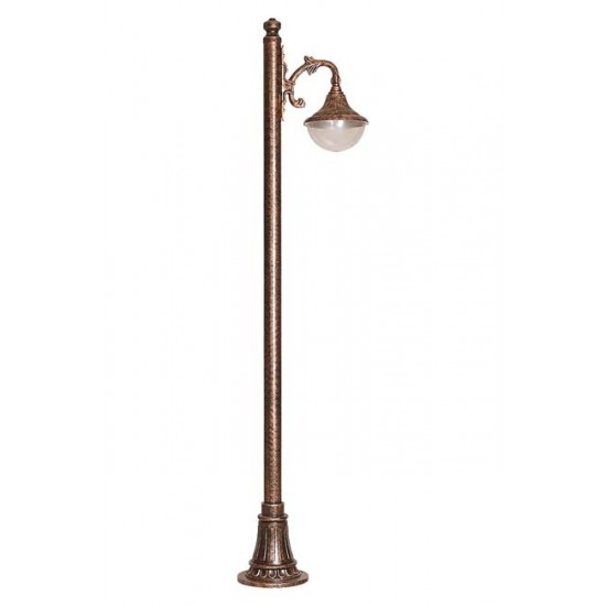 Modi Bahçe Aydınlatma BDR-68207-1BKR Kahverengi Boyalı Dış Mekan Aydınlatma E27 Çelik Boru ABS Polikarbon Cam 40x27cm