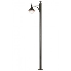 Modi Bahçe Aydınlatma BDR-68207-1BSY Siyah Boyalı Dış Mekan Aydınlatma E27 Çelik Boru ABS Polikarbon Cam 45x27cm