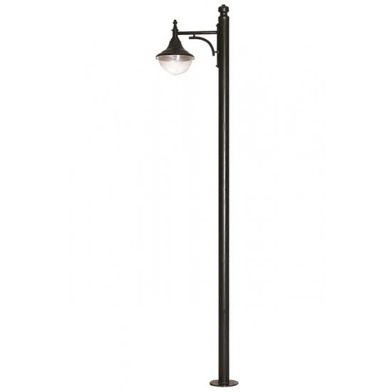Modi Bahçe Aydınlatma BDR-68207-1BSY Siyah Boyalı Dış Mekan Aydınlatma E27 Çelik Boru ABS Polikarbon Cam 45x27cm