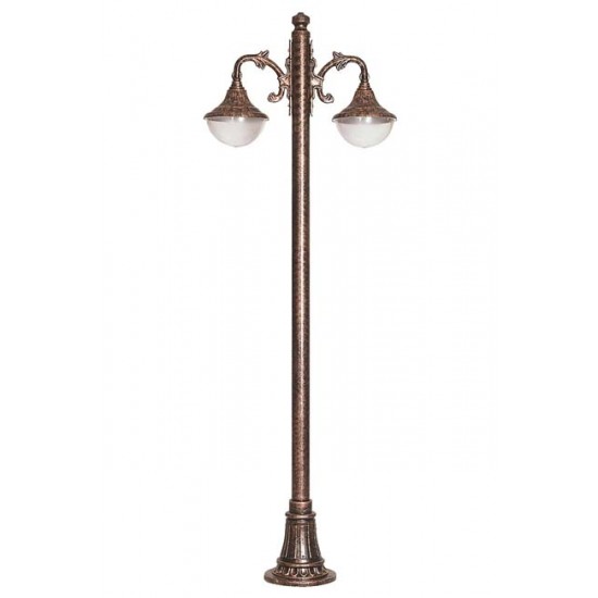 Modi Bahçe Aydınlatma BDR-68207-2BKR Kahverengi Boyalı Dış Mekan Aydınlatma E27 Çelik Boru ABS Polikarbon Cam 80x27cm