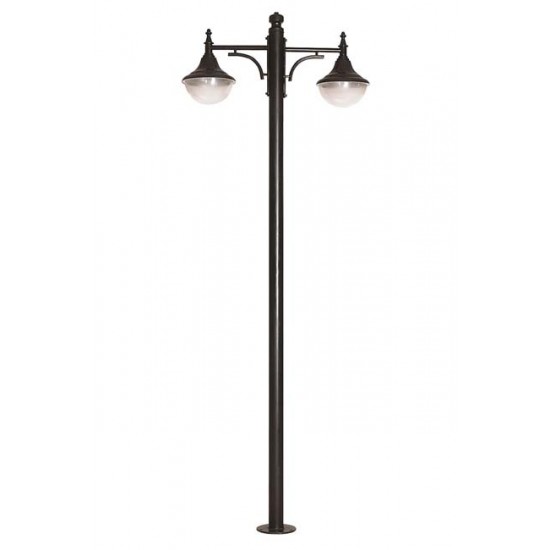 Modi Bahçe Aydınlatma BDR-68207-2BSY-M1 Siyah Boyalı Dış Mekan Aydınlatma E27 Çelik Boru ABS Polikarbon Cam 85x27cm