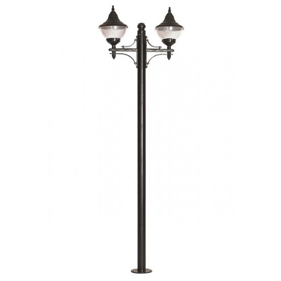 Modi Bahçe Aydınlatma BDR-68207-2BSY-M2 Siyah Boyalı Dış Mekan Aydınlatma E27 Çelik Boru ABS Polikarbon Cam 75x27cm