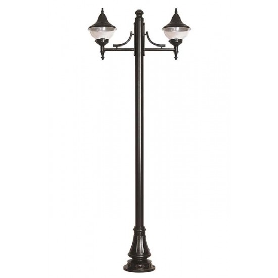Modi Bahçe Aydınlatma BDR-68207-2BSY-M3 Siyah Boyalı Dış Mekan Aydınlatma E27 Çelik Boru ABS Polikarbon Cam 85x27cm