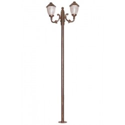 Modi Bahçe Aydınlatma BDR-68210-2BKR Kahverengi Boyalı Dış Mekan Aydınlatma E27 Çelik Boru ABS Polikarbon Cam 80x23cm