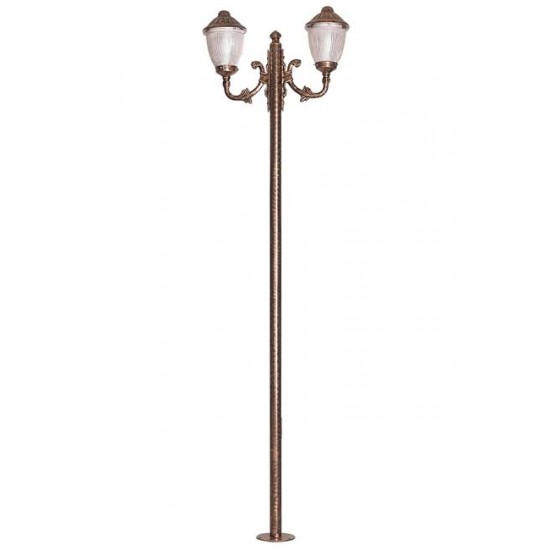 Modi Bahçe Aydınlatma BDR-68210-2BKR Kahverengi Boyalı Dış Mekan Aydınlatma E27 Çelik Boru ABS Polikarbon Cam 80x23cm