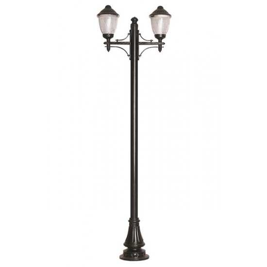 Modi Bahçe Aydınlatma BDR-68210-2BSY-M1 Siyah Boyalı Dış Mekan Aydınlatma E27 Çelik Boru ABS Polikarbon Cam 80x23cm