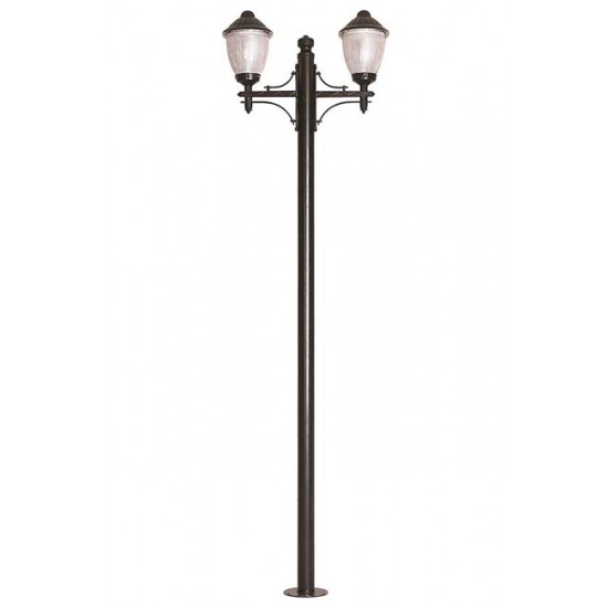 Modi Bahçe Aydınlatma BDR-68210-2BSY-M2 Siyah Boyalı Dış Mekan Aydınlatma E27 Çelik Boru ABS Polikarbon Cam 80x23cm