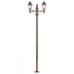 Modi Bahçe Aydınlatma BDR-68211-2BKR Kahverengi Boyalı Dış Mekan Aydınlatma E27 Çelik Boru ABS Cam 85x18cm
