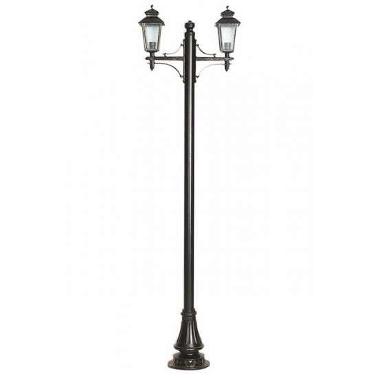 Modi Bahçe Aydınlatma BDR-68211-2BSY-M1 Siyah Boyalı Dış Mekan Aydınlatma E27 Çelik Boru ABS Cam 85x18cm