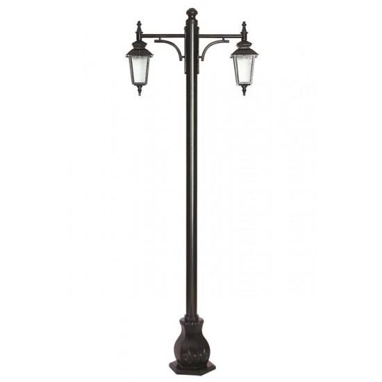 Modi Bahçe Aydınlatma BDR-68211-2BSY-M2 Siyah Boyalı Dış Mekan Aydınlatma E27 Çelik Boru ABS Cam 85x18cm